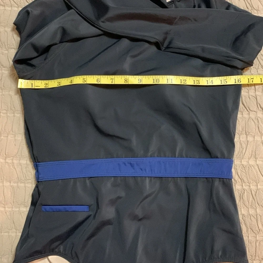 NEW Cabana Life Black Paneled Unisuit Sun Protective One Piece Swimsuit Large